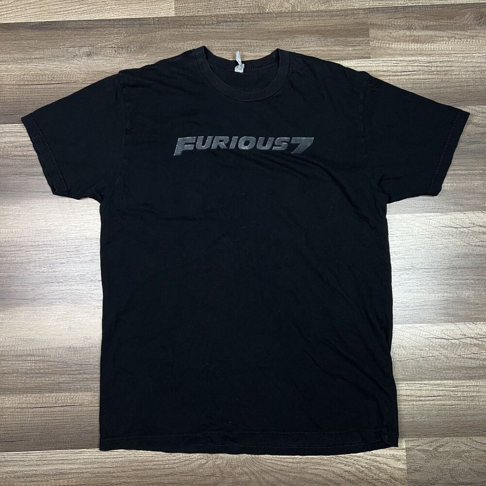 Fast & Furious 7 Movie Trailer Promo T Shirt Double Sided Graphic Men’s Large